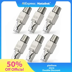 Natalink 6PCS RJ45 Cat6A Cat7 Cat8 Connectors Tool-Free Reusable Shielded Ethernet Termination Plugs for 23AWG SFTP UTP Cable
