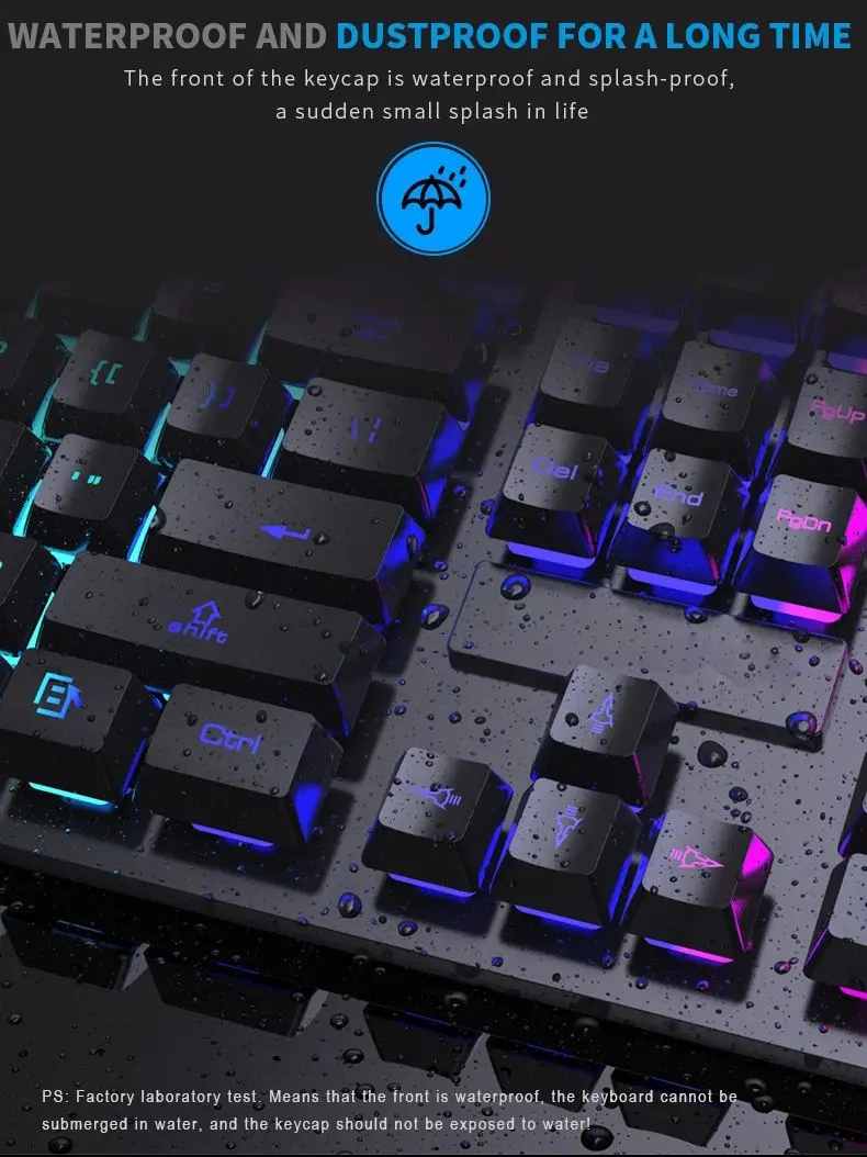 Wired Backlit Keyboard gaming Mechanic Kit waterproof Luminous 104 key keyboard And Mouse Set for Gamer PC Laptop Home Office