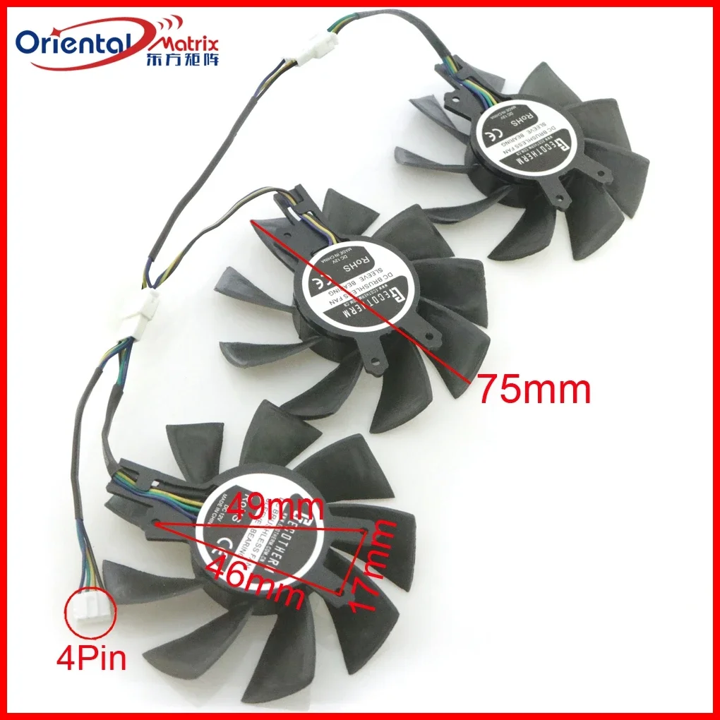 3pcs/lot 12V 85mm 4Pin GPU Fan For ZOTAC RTX2060 GTX1660 1660tiS X-GAMING HA Graphics Card Cooling Fan