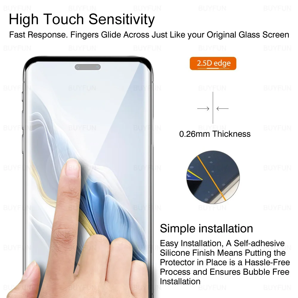 Cristal Curvo 2 en 1 para Honor Magic6 Pro 5G, Protector de pantalla de lente de cámara para Honor Magic6Pro Magic 6Pro 6 pro 5g, vidrio templado HD