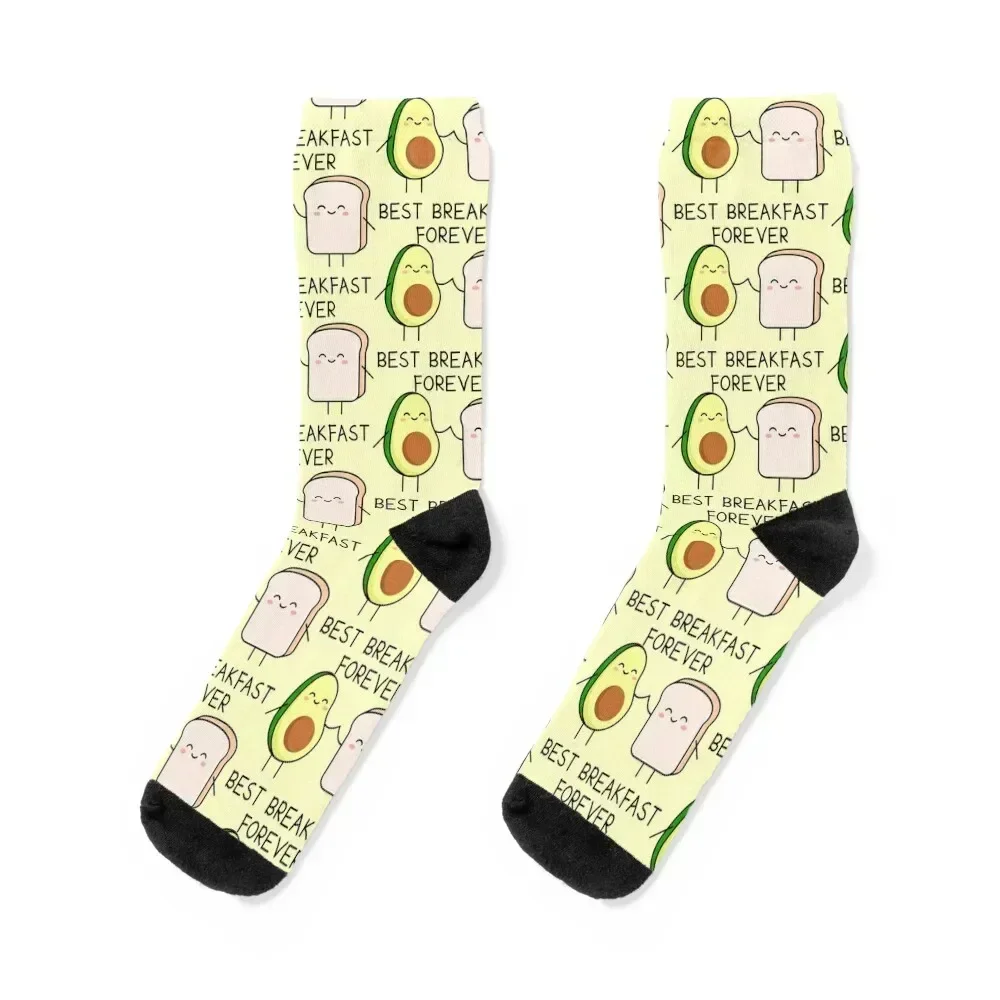 Best Breakfast Forever. Avocado Toast. Socks luxe Wholesale kawaii man Socks Female Men's