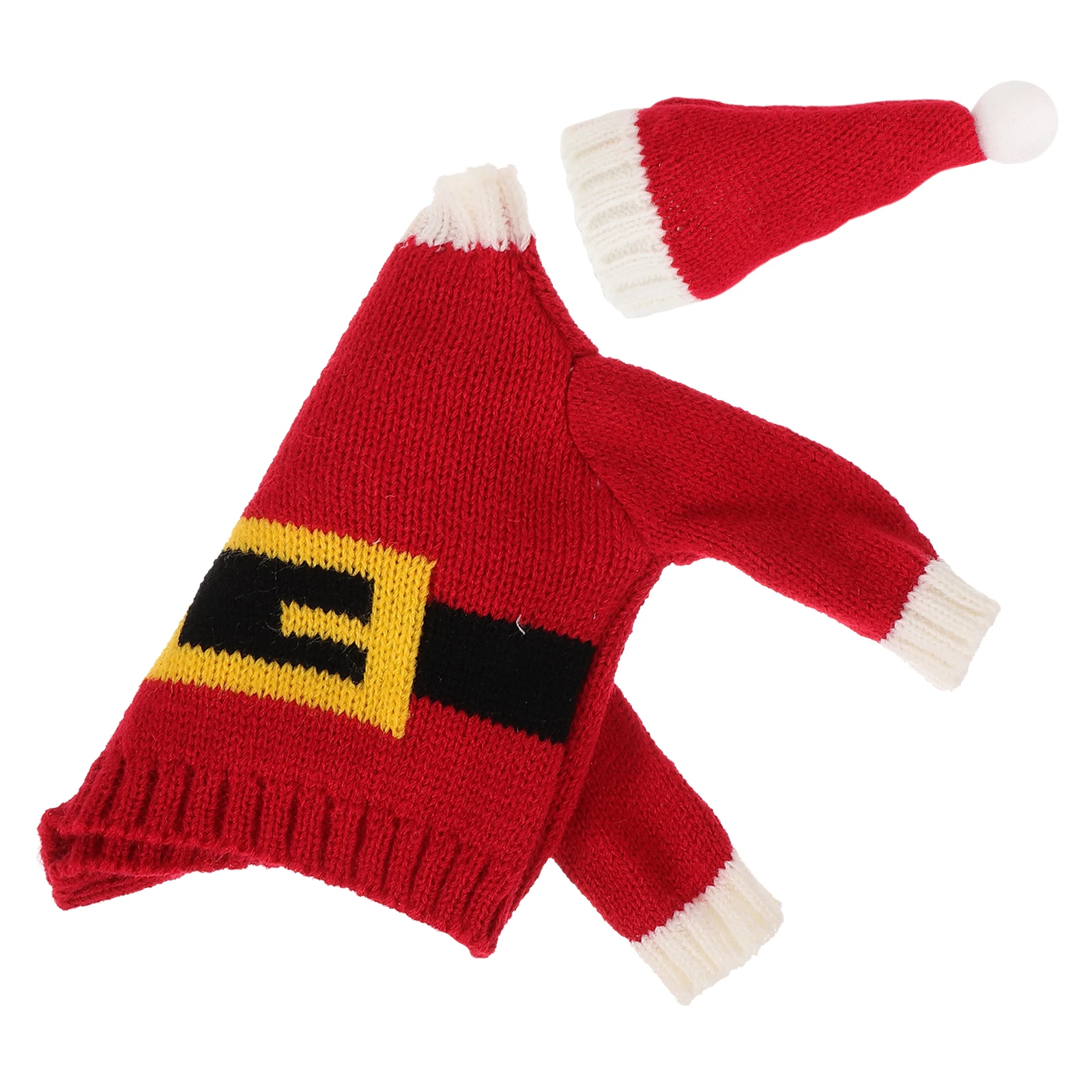 

1Set Xmas Wine Bottle Cover Christmas Mini Hat Sweater Party Decor Wine Bottle Cover for Holiday Party Favors Decoration