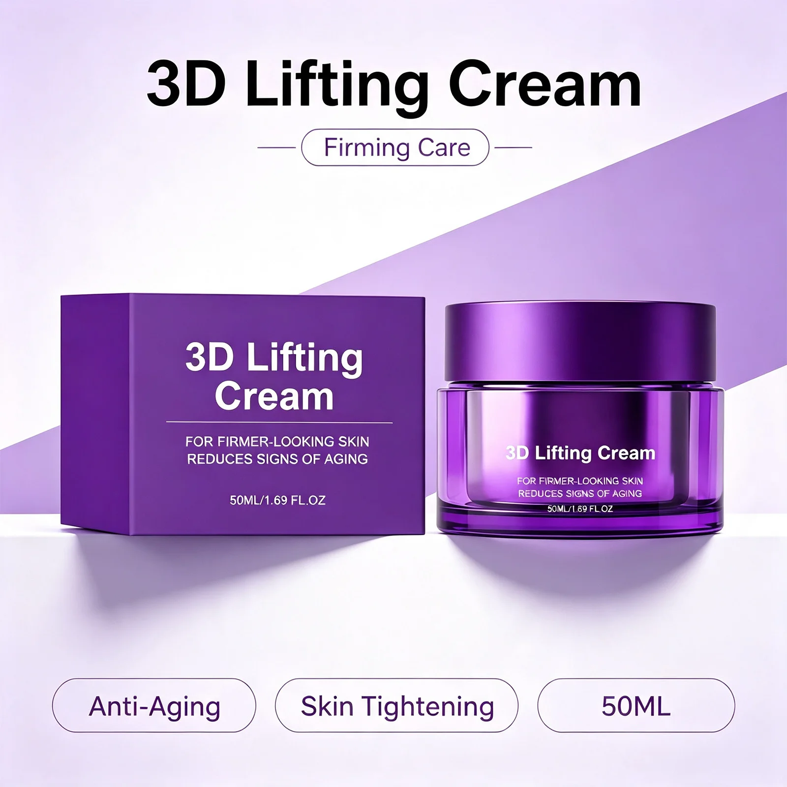 3D Lifting Face Cream Firming Contour Smooth Fine Lines Deep Hydrating Repair Moisturizer Skin Elasticity Face Care Cream 50ml