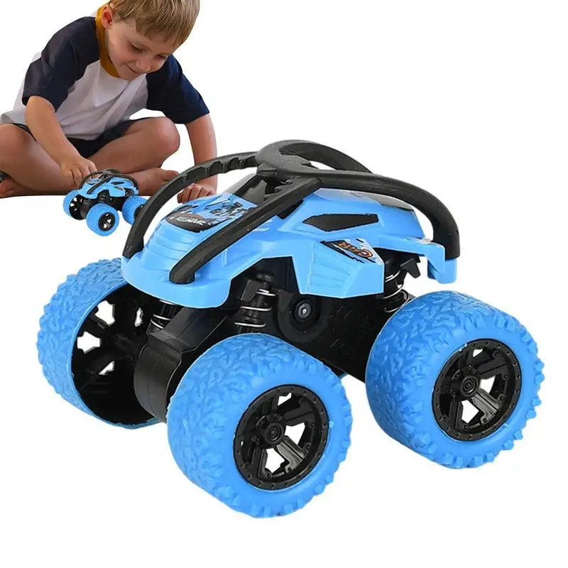 

Pull Back Stunt Car Toys Friction Powered Push And Go Cars Mini Four-wheel Drive Stunt Rolling Inertial Off-road Vehicle For