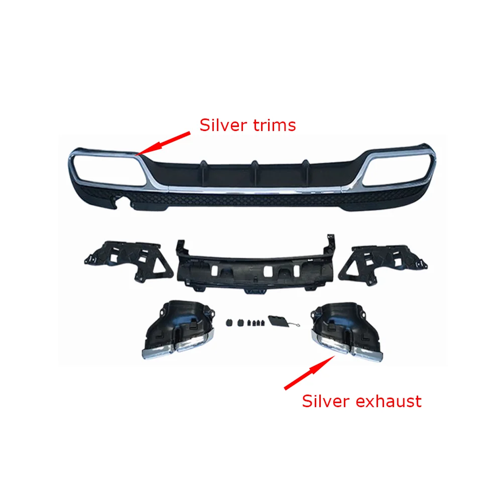 Rear Diffuser With Exhaust Tips Bracket Bumper Lip Body Kits For Mercedes Benz E Class W212 E350 E400 E63 AMG Sport 2013-2016