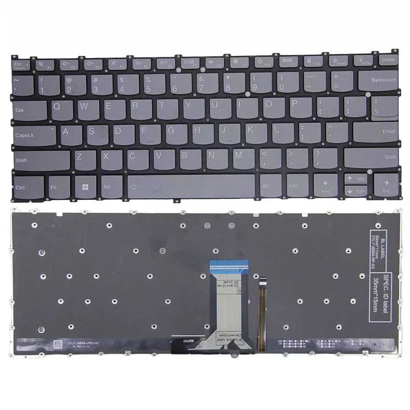 

Gray Color For Lenovo Yoga 7 14 ARP8 Yoga 7 14 IRL8 Slim 5 14ABR8 New US Keyboard