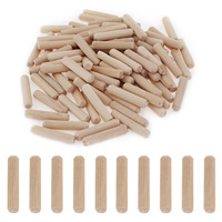 100pcs Wooden Dowels Hard Wood Grooved Plugs Furniture Woodwork Grooved Fluted Pin Craft for Grooved Fluted /Craft / Carpentry