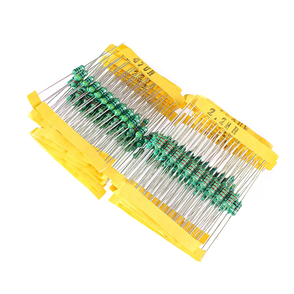 200 قطعة 0410 مجموعة مغو حلقة اللون 1/2 واط 1μH إلى 4.7mH 20 قيمة الحث مجموعة متنوعة لمشاريع الإلكترونيات ذاتية الصنع