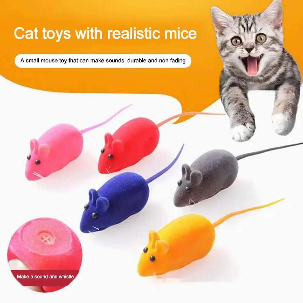 Random 1pcs Flocking Mouse Interesting And Interactive Interes Mouse Stimulate Necessity Size Portable Toy Fun Toy B3z9