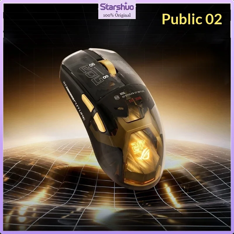 ROG Harpe II Extreme 20 Anniversary Limited Edition Wireless Gaming Mouse AimPoint Pro 65000 DPI Sensor 24K Gold Craft SpeedNova