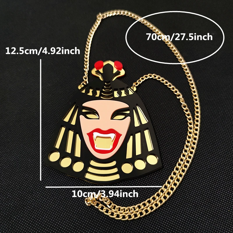 KUGUYS Cleopatra Vintage Big Pendant Necklace for Women Jewelry Retro Accessories