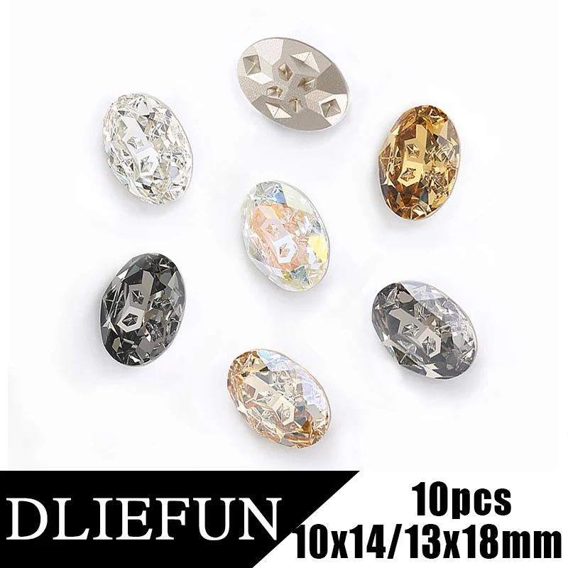 

Oval High Quality K9 Glass Rhinestones Crystals Jewelry Making Accessories Glitter Glass Crystals Stones DIY Glue On Crafts Gems