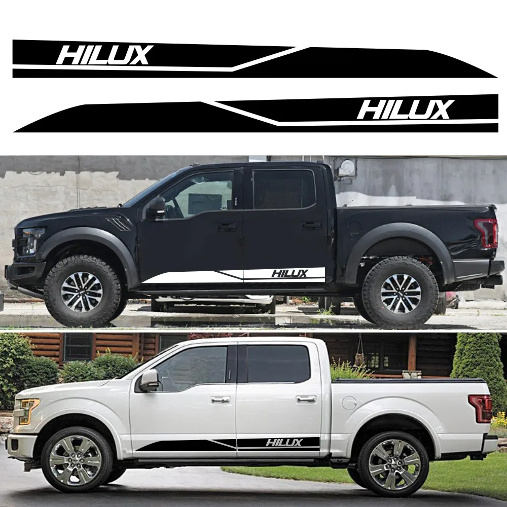 

2Pcs Car Door Side Stickers For Toyota Hilux Revo Vigo Auto Vinyl Film DIY Decal Sport Styling Automobile Car Tuning Accessories