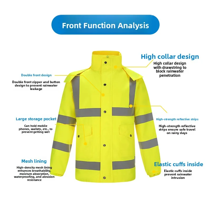 

Новый Sle Thiened светоотражающий отдельный мужской плащ и брюки, комплект для езды на велосипеде Trfic, флуоресцентная желтая водонепроницаемая одежда