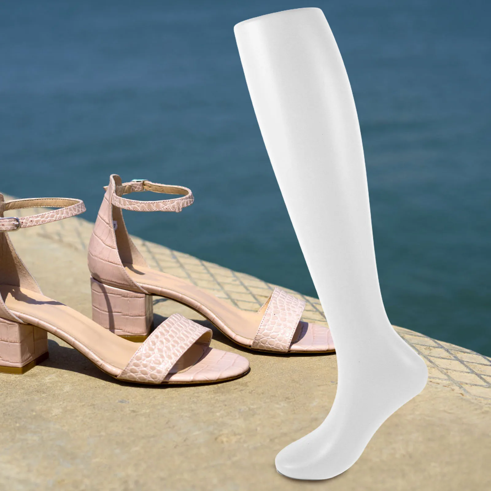 

Socks Feet Model Female Standing Mannequin Display PE Plastic Retail Store Mid Calf Sock Leg Foot Model For Women Stable