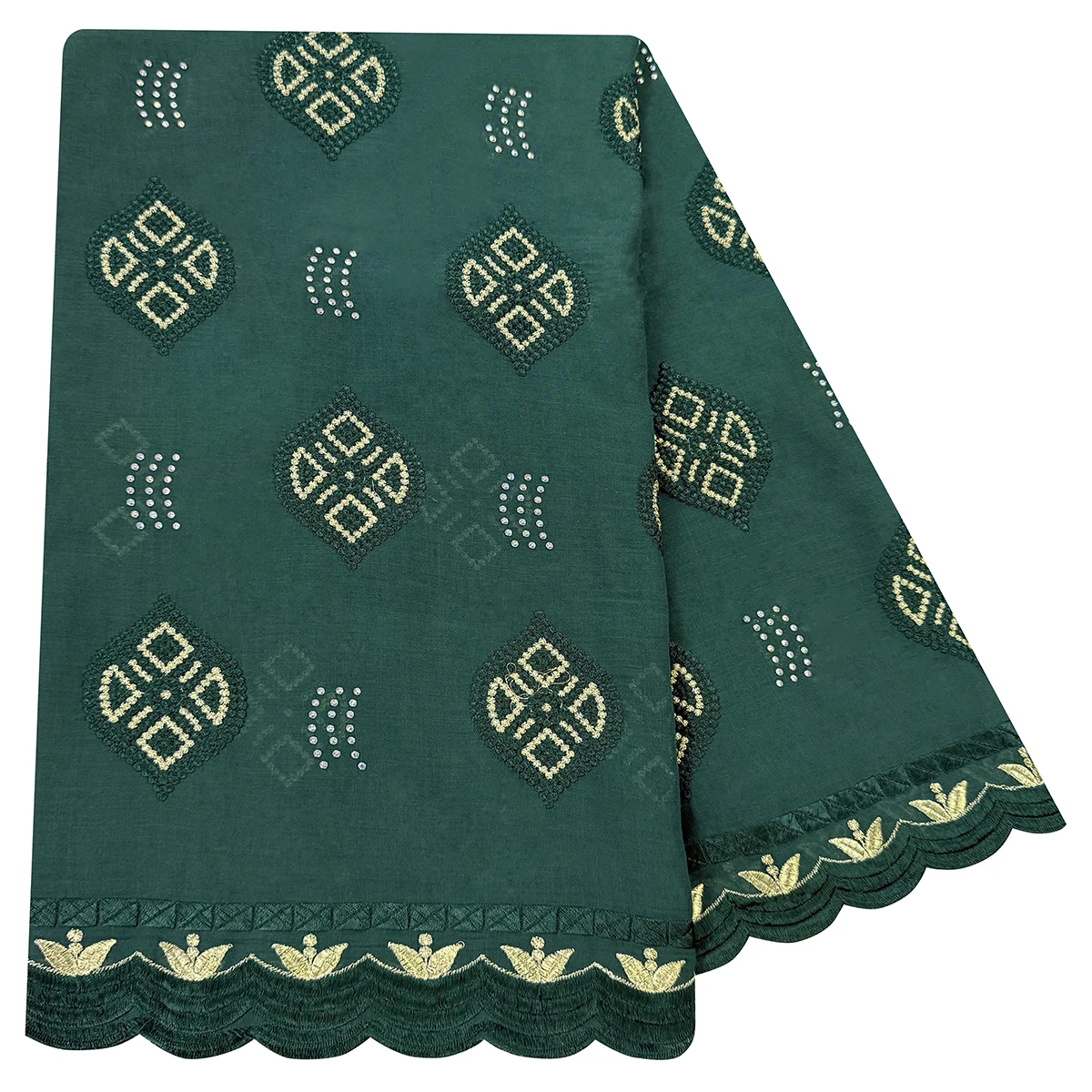 New Small Flower Embroidered Sequined Headscarf Shawl Hijab African Muslim Women Scarf Cotton Fabric Dubai Style Prayer Scarf