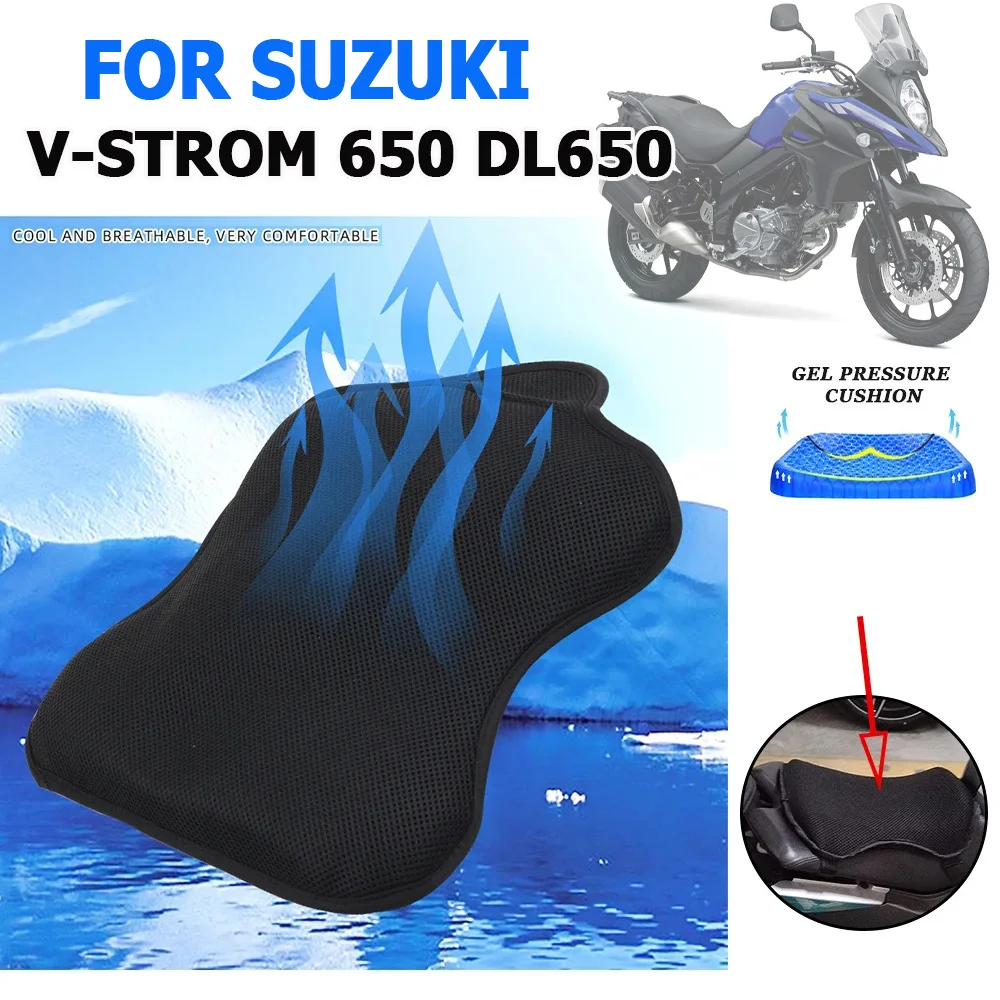For Suzuki V-Strom 650 DL650 DL 650 XT VStrom 650XT Motorcycle Accessories Breathable Pressure Relief Gel Cushion Seat Cover