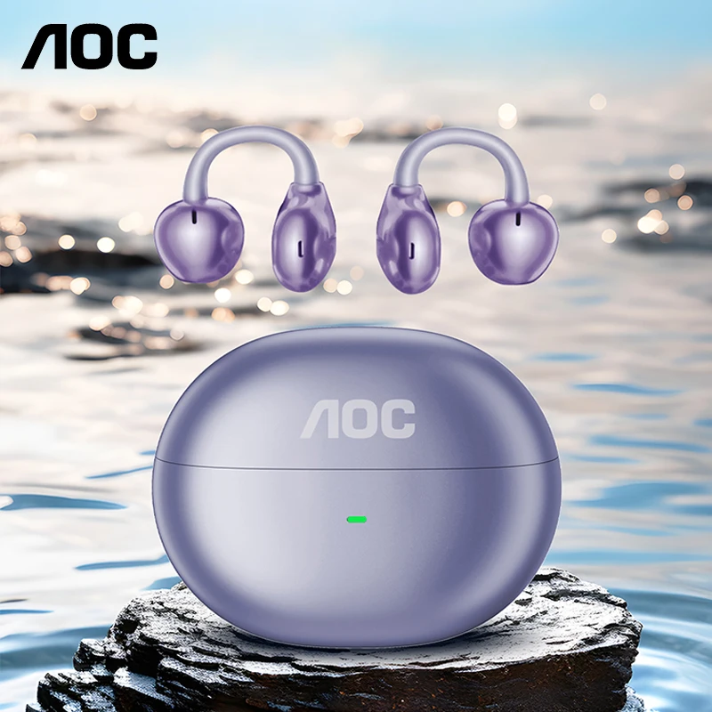 Choice AOC ACD2544 Wireless Bluetooth Earphones Ear Clip Earbuds Surround Stereo Sound Low Latency Music Gaming Clear Calls