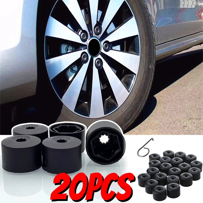 Car Wheel Cover Hub Nut Bolt Covers Cap Anti-Rust Dust Proof Exterior Protection Accessories for Volkswagen VW Golf MK4 etc