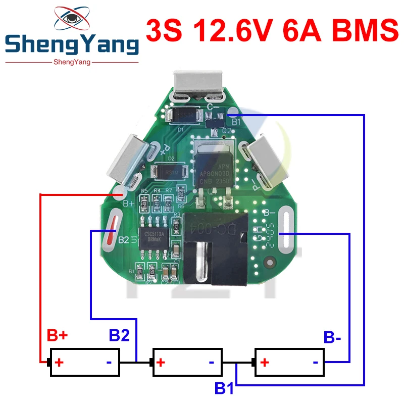 TZT 3S 12.6V 6A BMS Li-ion Lithium Battery Protection Board 18650 Power Bank Balancer Battery Equalizer Board for Electric Drill image 3