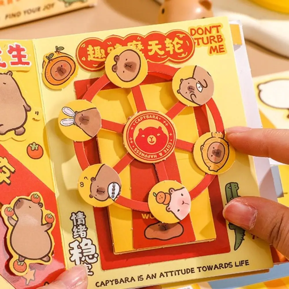 Kapibara Capybara libro silencioso juguetes hechos a mano Anime libros de actividades Capibara pegatina libro papel 3D DIY niños libro ocupado juguete DIY