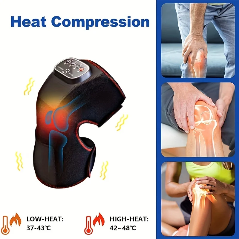 

1pcs Wireless Knee Massager Electrically Heats Knee, Shoulder And Elbow Muscles, USB Rechargebale, Heating Knee Massager - 3 Adj