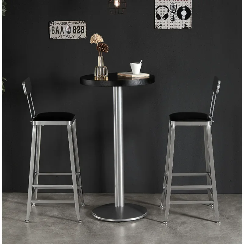 Silla de Bar de estilo Industrial Retro, taburete alto de hierro, respaldo ensanchado, asientos de café, soporte de carga estable, muebles modernos