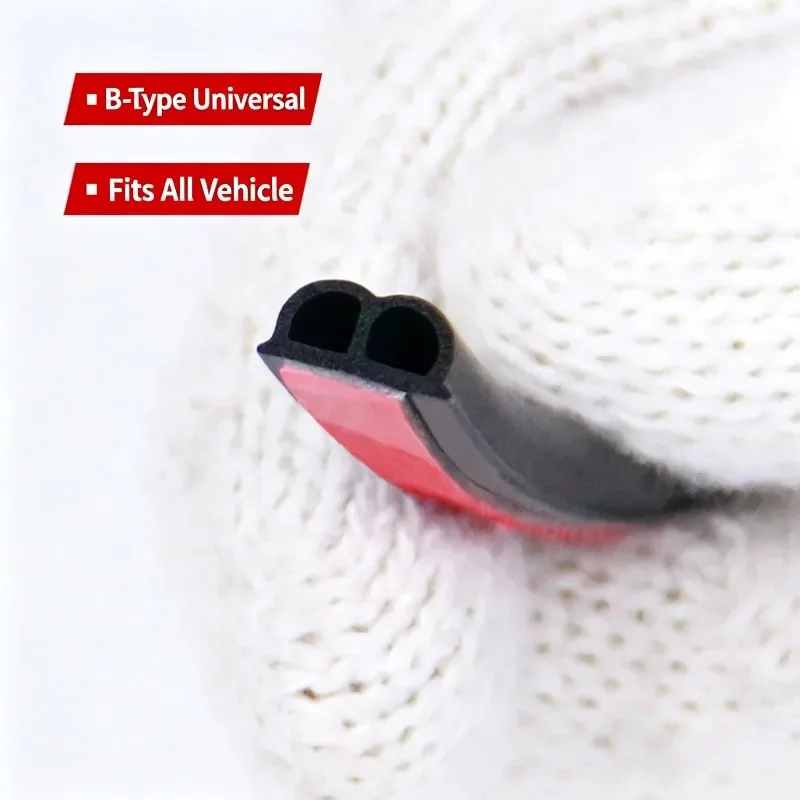 Car Soundproof Seal Strip Self Adhesive Rubber Weatherstrip Universal Auto Door Waterproof Dustproof Noise Insulation Seal Strip