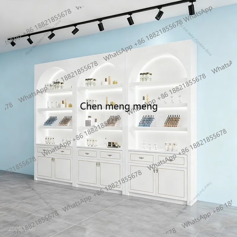 

Скандинавский минималистичный шкаф для косметики, салон красоты, средства по уходу за кожей, стеллаж для витрины лака для ногтей, коммерческая мебель