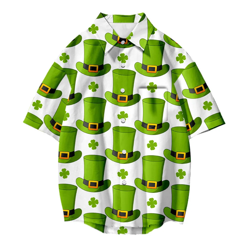 Summer Men's Polo Collar Pullover Letter Printing Short Sleeve Cardigan Single Breasted Shirt T-shirt Fashion Casual Tops