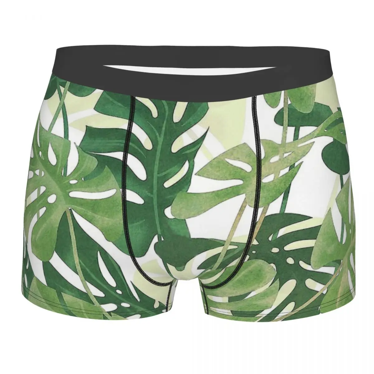 

Трусы-боксеры мужские хлопковые с тропическими листьями