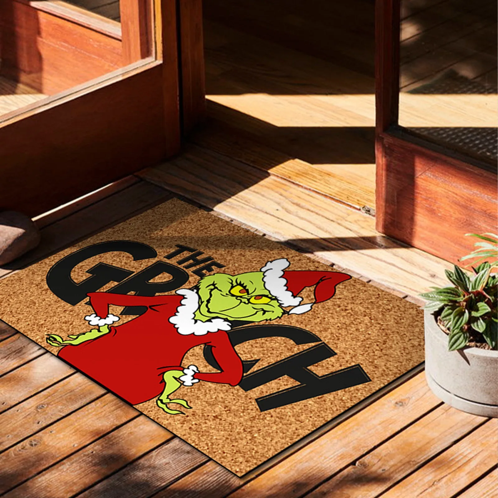 Alfombrillas antideslizantes para puerta de Navidad, decoración para el hogar, alfombrilla para exterior, alfombra para entrada, 23,7x15,9 pulgadas