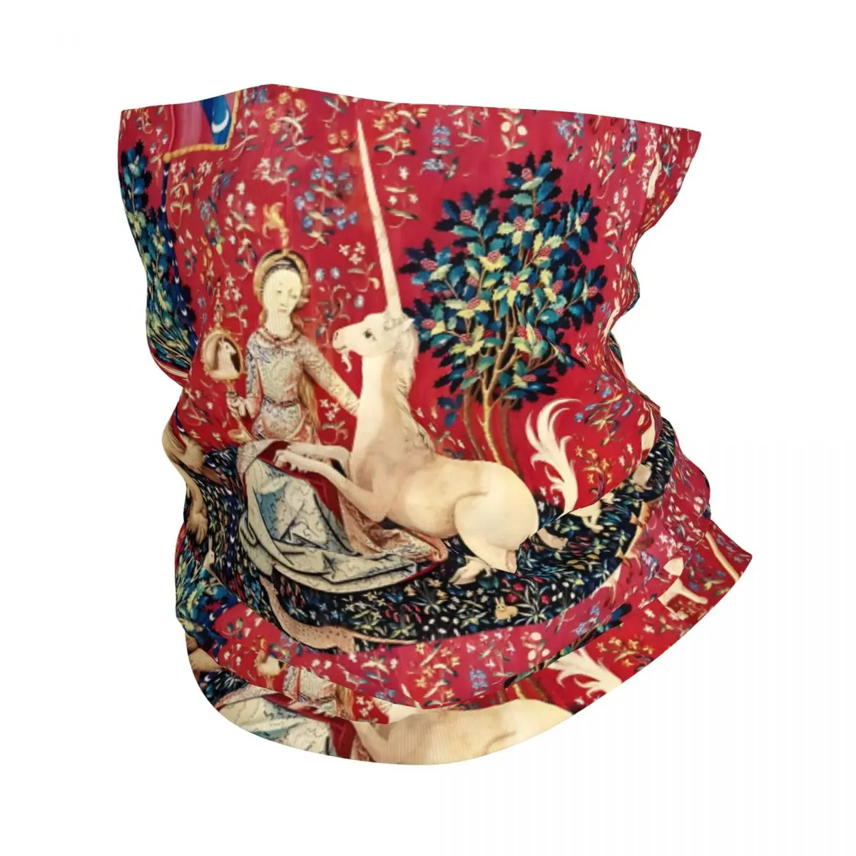 Homens e mulheres The Lady e The Unicorn Retro Headband, pescoço fino cachecol, tubo de caminhada