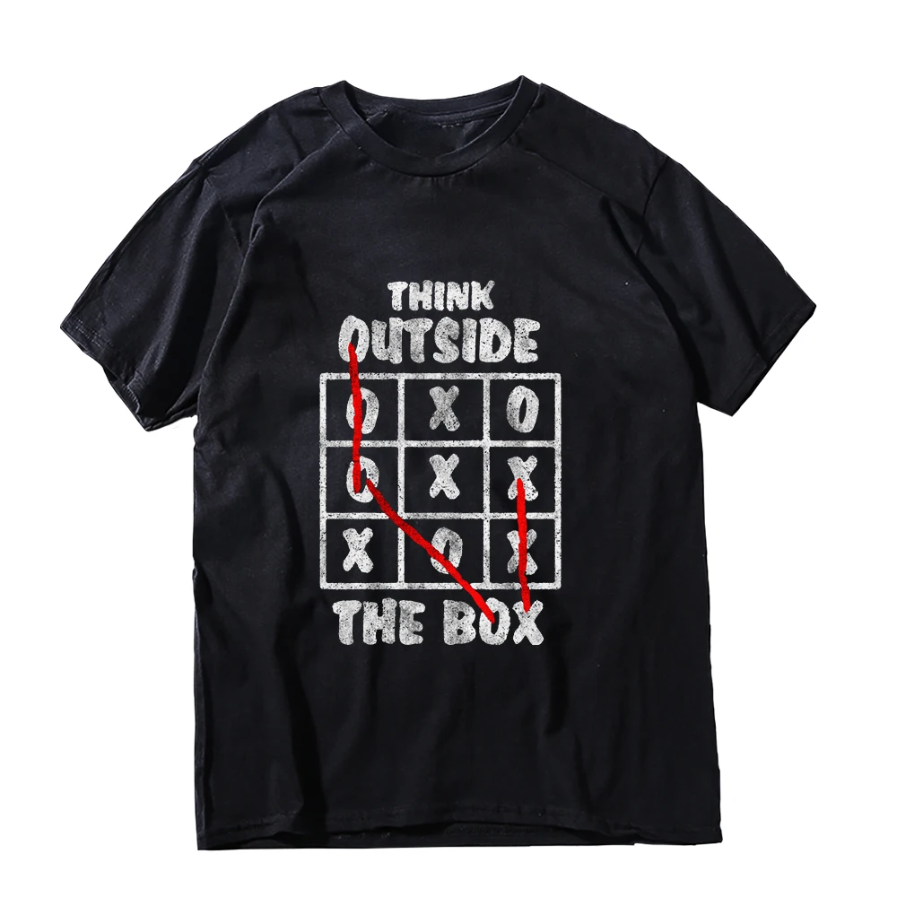 Coolmind ZB006 100% cotton think out side the box print men T shirt loose big size cotto men tshirt cool vintage tee shirts men