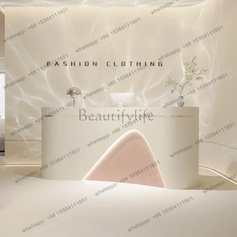 LSNordic Luxury Reception Desks Modern Simple Beauty Salon Cashier Desk Outfit Shop Podium Salon Furniture Balcão De Recepção FY 5