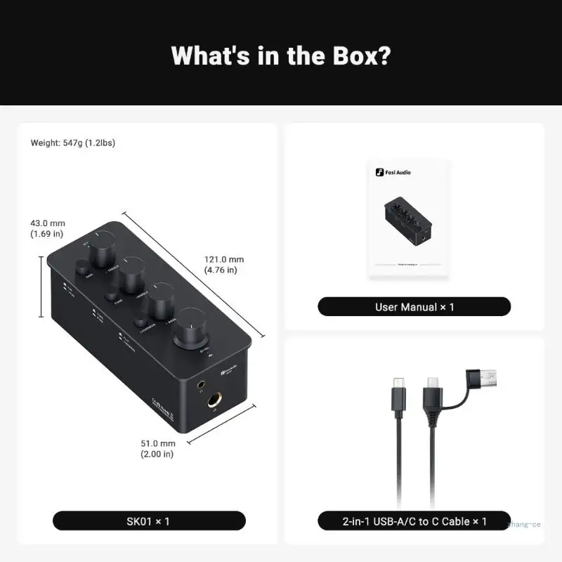 AMPLIFICADOR DE AURICULARES portátil de aleación de aluminio M5TD, amplificador de auriculares SK01 con baja distorsión, mejora su placer, duradero