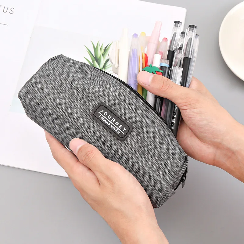 Student Pencil Case Creative Stationery Bag Oxford Cloth Plain Color Female Square Minimalist Pencil Case