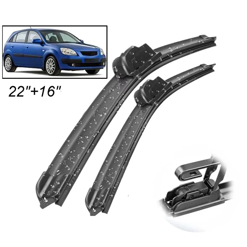 

Wiper Front Wiper Blades Set Kit For Kia Rio 2 JB 2005 - 2011 Windshield Windscreen Window Brush 22"+16"