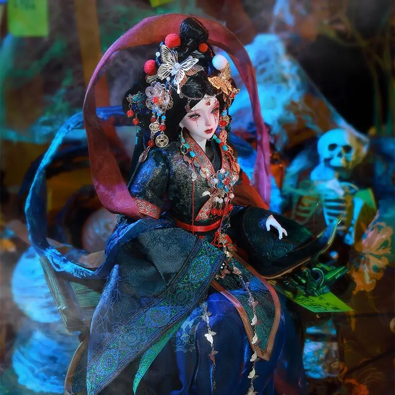 Original Bjd Doll 1 4 Size Nuo Culture Ancient Chinese Style Mask Handmade Painted Ball Jointed Sd Collectible Art Doll Gift