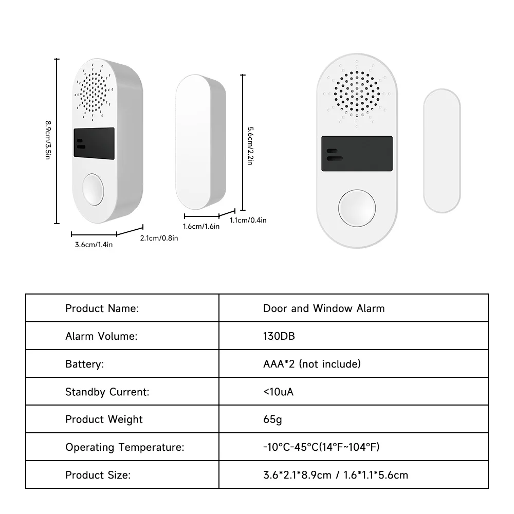 Imagem -06 - Porta e Janela Sensor Magnético Alarme Cofre em Casa Anti Roubo sem Fio Abrir Lembrete Volume 130db