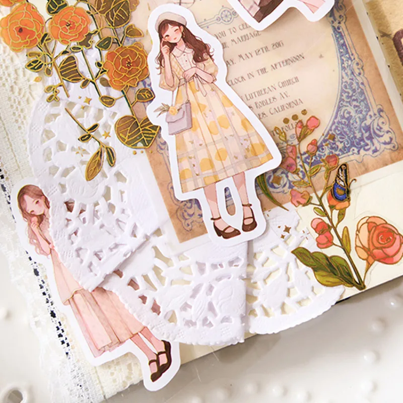 Journamm 70mm*2m Cute Cartoon Girl Tape Sticker Decor Photo Album DIY Scrapbooking Collage Stationery Aesthetics Craft Tapes