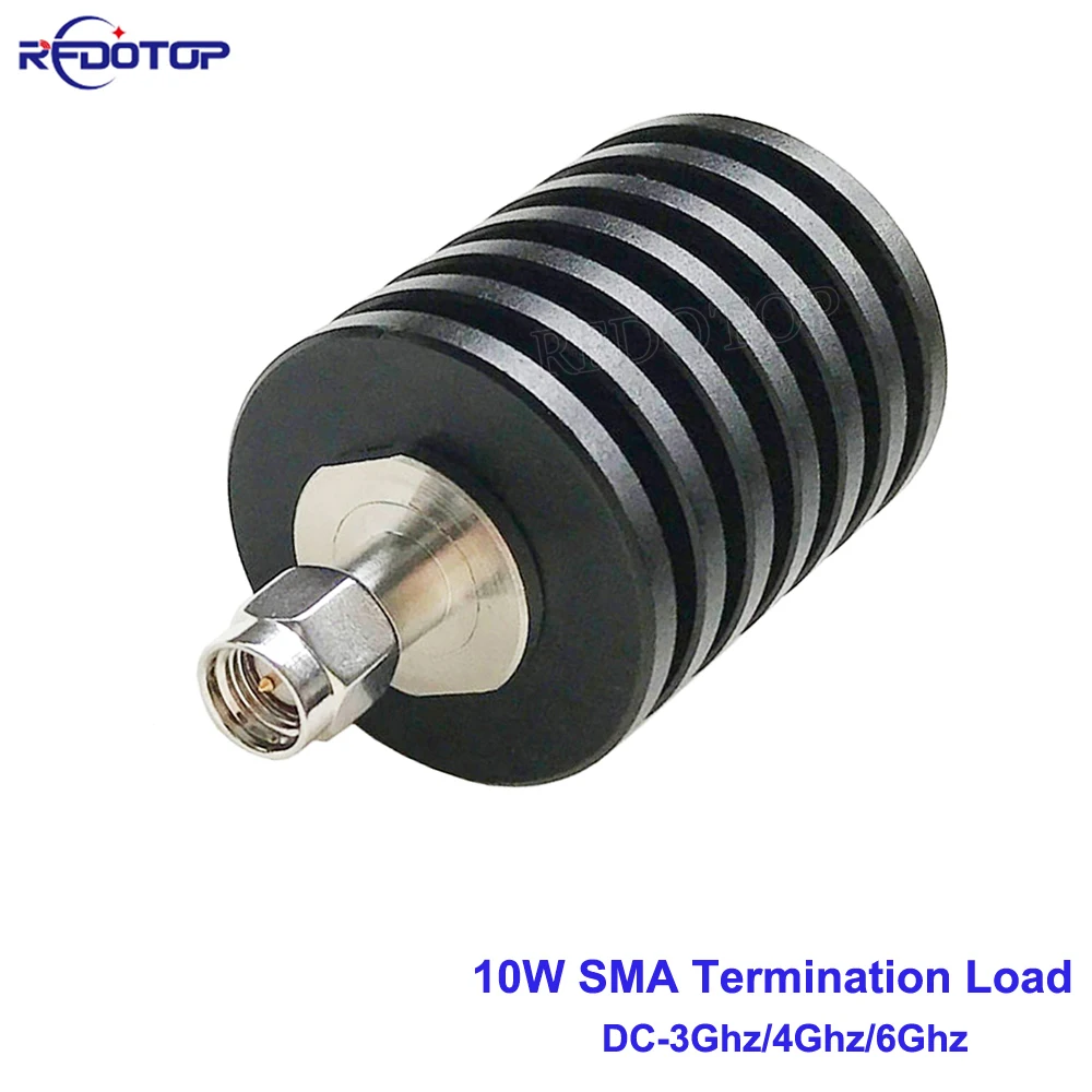 10W SMA Male Plug Connector DC-3GHz/4Ghz/6GHz RF Coaxial Termination Dummy Load 10W 50ohm Nickel Plated RF Accessories