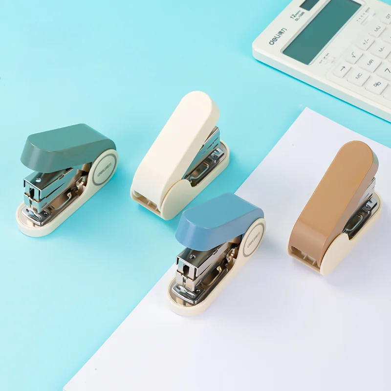 1Pcs DELI TA502 4 Colors Mini Stapler 24/6 26/6 Staples Office School Student Supplies Stationery