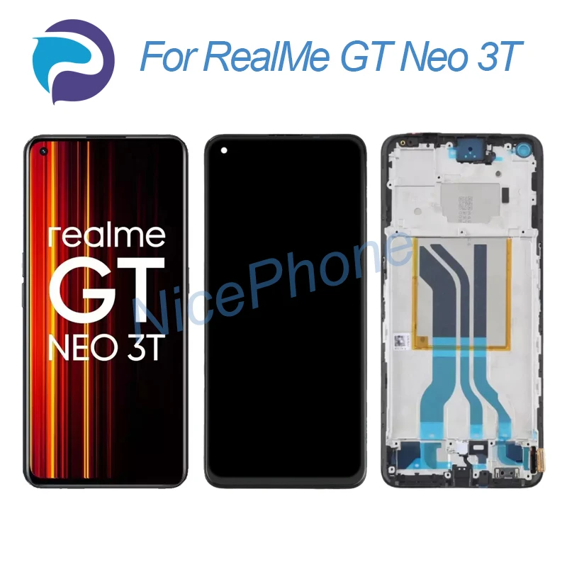 for RealMe GT 3T LCD Screen + Touch Digitizer Display 2400*1080 RMX3372, RMX3371 For RealMe GT Neo 3T LCD Screen Display