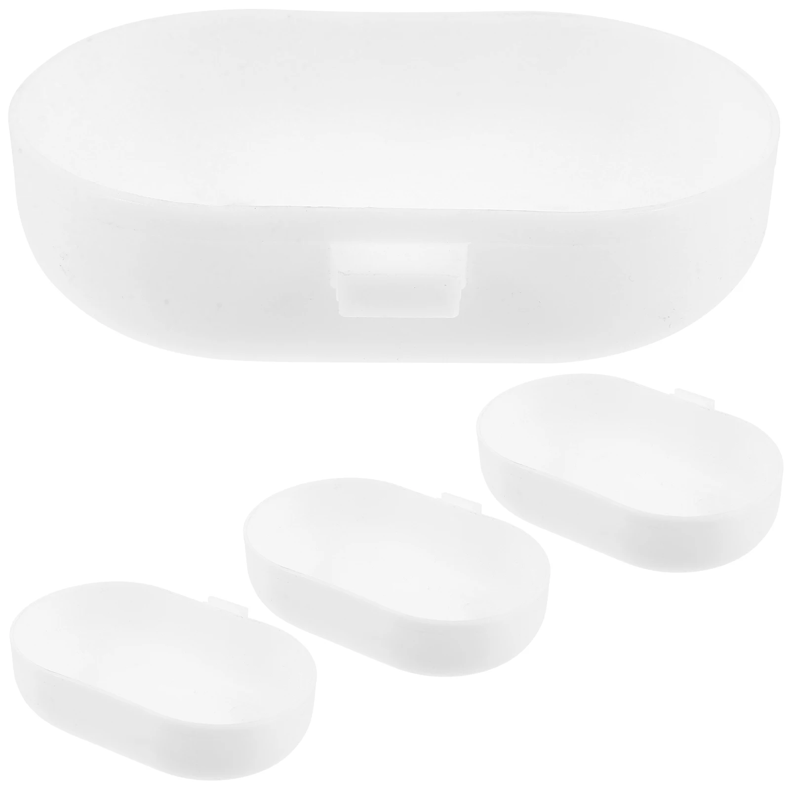 

5 Pcs Bird Bathtub Parrot Shower Baths Parakeet Embroidered Eyes Cage White Basin Baby