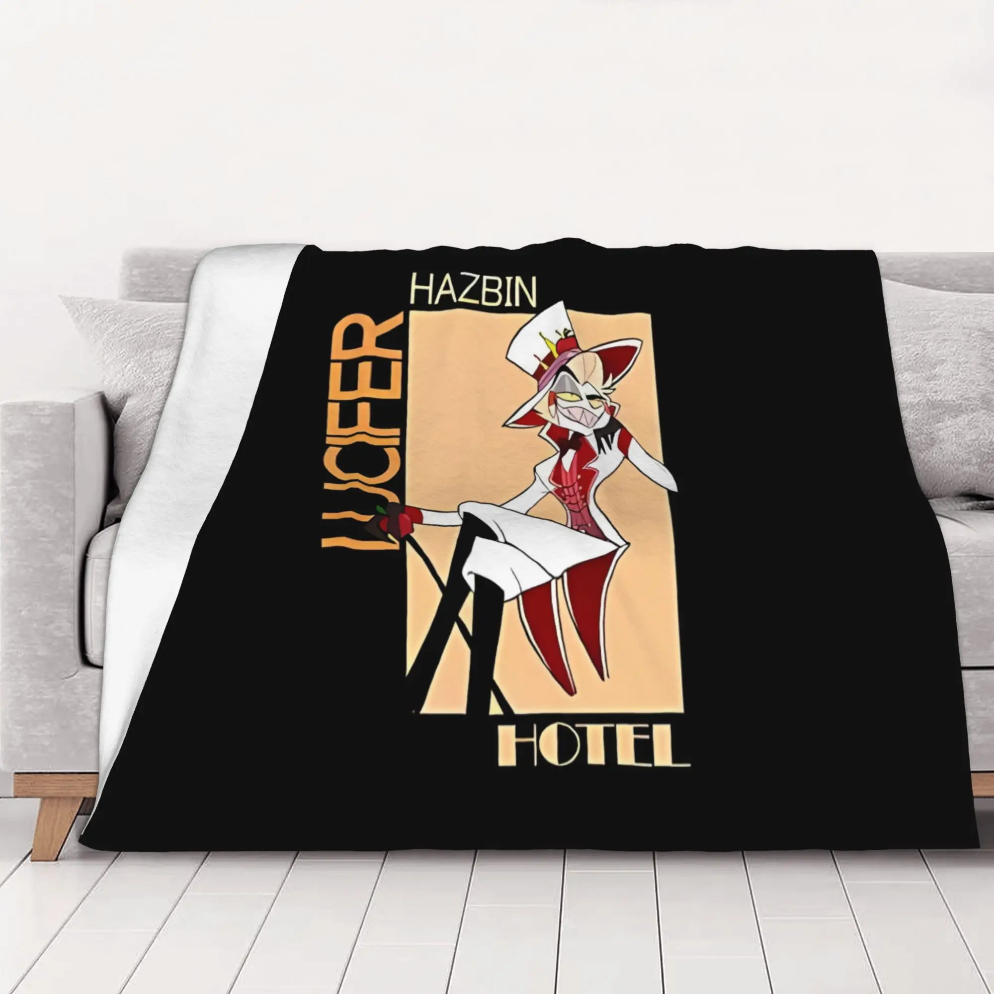 1PC home Cutecore Hazbin Hotel Lucifer Alastor  Blanket Super Cosy Plush Home Living Room Sofa halloween