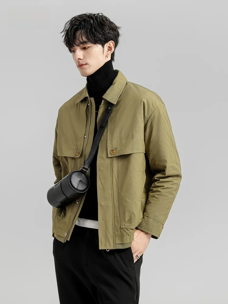 

Snow Fly Spring 2026 Men's Lightweight Casual down Jacket Comfortable Classic Japanese Style Business Gentleman Short Coat