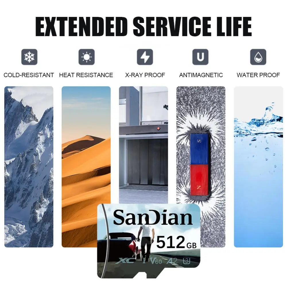 2TB Extreme PRO A2 U3 V30 4K Flash Memory Card 128GB 256GB 512GB Micro TF/SD Card 1TB Flash TF Card For Nintendo Switch