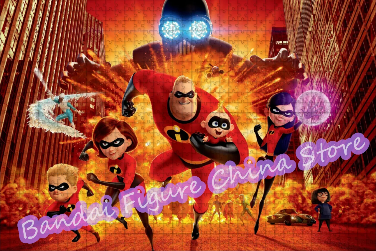 Disney 300/500/1000 Pieces Incredibles 2 Jigsaw Puzzles Cartoon Superhero Family Puzzle for Kids Educational Game Toys Gifts