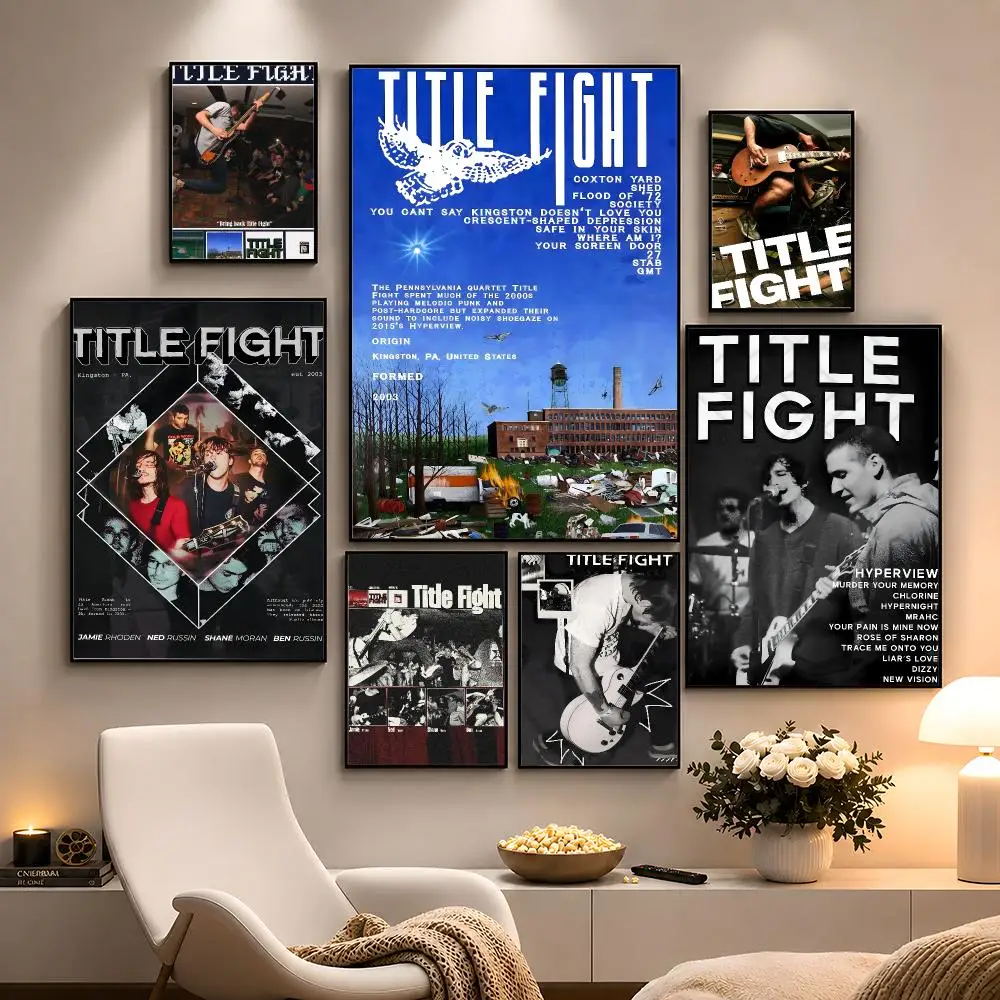Band Title Fight Emo Hardcore Poster Peel And Stick Wall Art PP Waterproof HD Bedroom Living Room Home Decor Gift